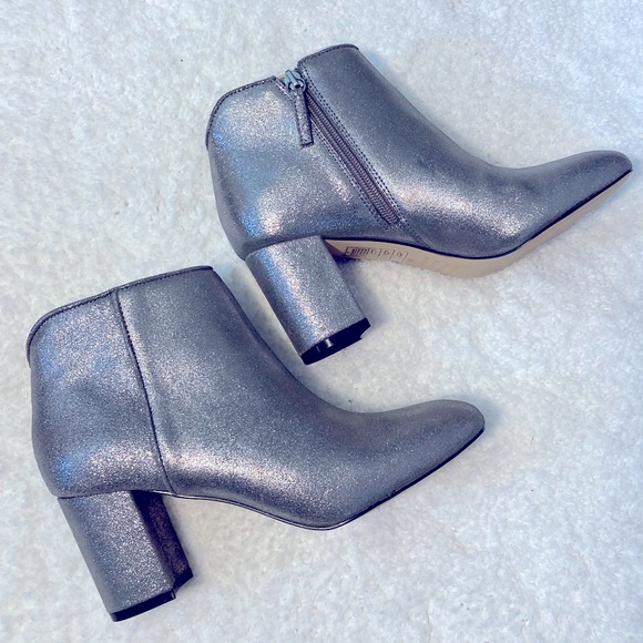 Super cool WHBM Silver leather booties, size 7 - Picture 2 of 12